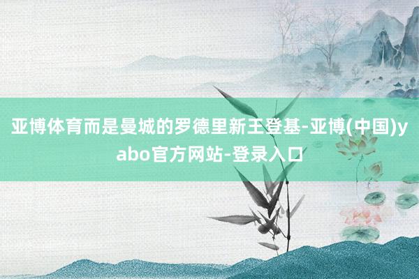 亚博体育而是曼城的罗德里新王登基-亚博(中国)yabo官方网站-登录入口
