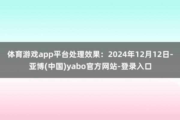 体育游戏app平台处理效果：2024年12月12日-亚博(中国)yabo官方网站-登录入口