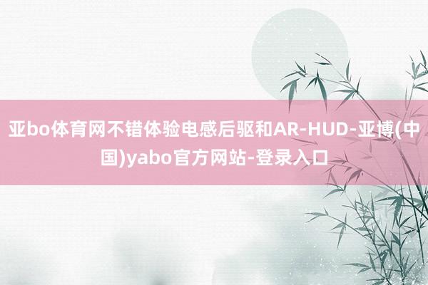 亚bo体育网不错体验电感后驱和AR-HUD-亚博(中国)yabo官方网站-登录入口