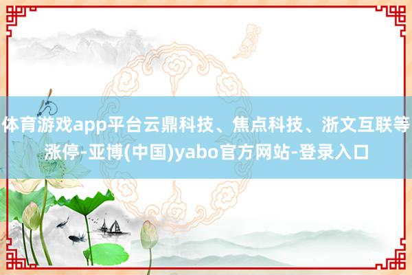 体育游戏app平台云鼎科技、焦点科技、浙文互联等涨停-亚博(中国)yabo官方网站-登录入口