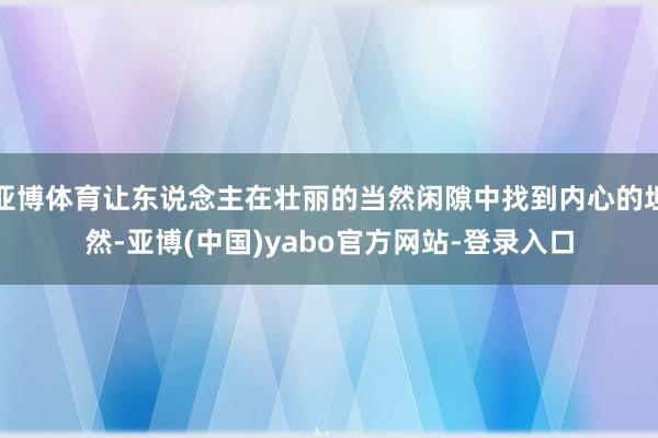 亚博体育让东说念主在壮丽的当然闲隙中找到内心的坦然-亚博(中国)yabo官方网站-登录入口