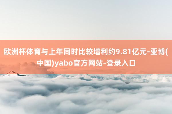 欧洲杯体育与上年同时比较增利约9.81亿元-亚博(中国)yabo官方网站-登录入口