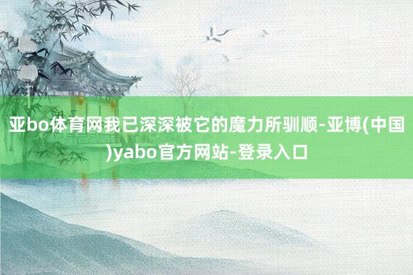 亚bo体育网我已深深被它的魔力所驯顺-亚博(中国)yabo官方网站-登录入口