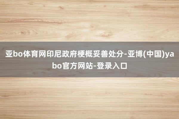 亚bo体育网印尼政府梗概妥善处分-亚博(中国)yabo官方网站-登录入口