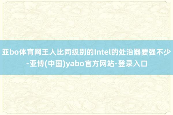 亚bo体育网王人比同级别的Intel的处治器要强不少-亚博(中国)yabo官方网站-登录入口