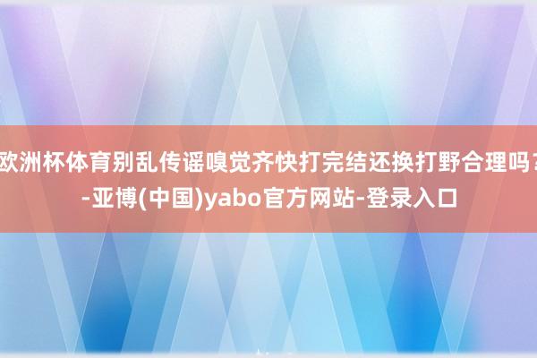 欧洲杯体育别乱传谣嗅觉齐快打完结还换打野合理吗？-亚博(中国)yabo官方网站-登录入口