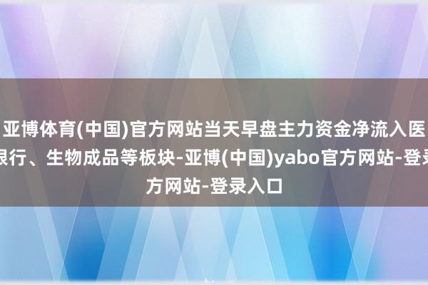 亚博体育(中国)官方网站当天早盘主力资金净流入医药、银行、生物成品等板块-亚博(中国)yabo官方网站-登录入口