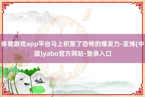 体育游戏app平台马上积聚了恐怖的爆发力-亚博(中国)yabo官方网站-登录入口