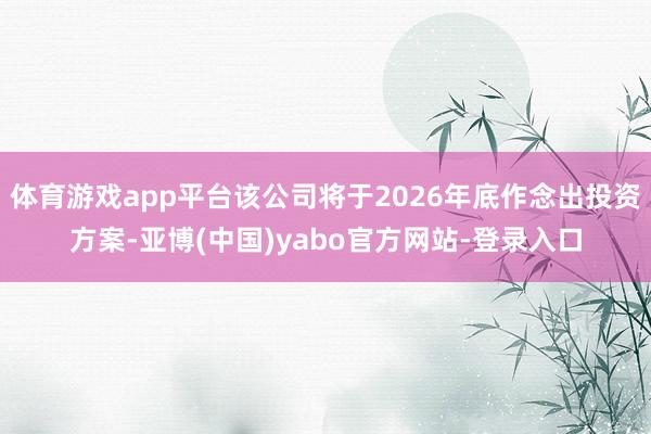体育游戏app平台该公司将于2026年底作念出投资方案-亚博(中国)yabo官方网站-登录入口