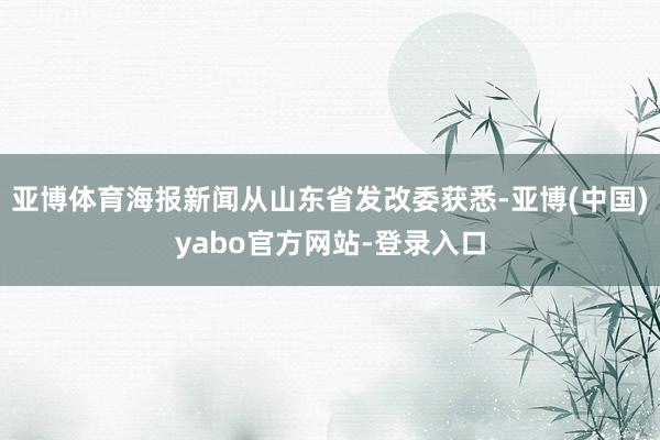 亚博体育海报新闻从山东省发改委获悉-亚博(中国)yabo官方网站-登录入口