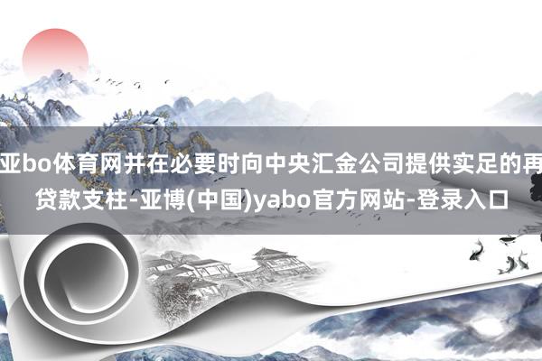 亚bo体育网并在必要时向中央汇金公司提供实足的再贷款支柱-亚博(中国)yabo官方网站-登录入口