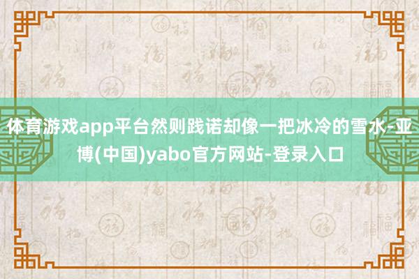 体育游戏app平台然则践诺却像一把冰冷的雪水-亚博(中国)yabo官方网站-登录入口