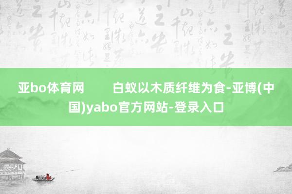 亚bo体育网 白蚁以木质纤维为食-亚博(中国)yabo官方网站-登录入口