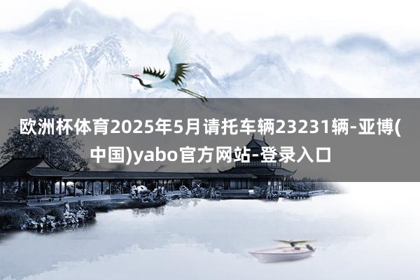 欧洲杯体育2025年5月请托车辆23231辆-亚博(中国)yabo官方网站-登录入口