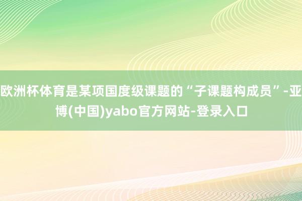 欧洲杯体育是某项国度级课题的“子课题构成员”-亚博(中国)yabo官方网站-登录入口