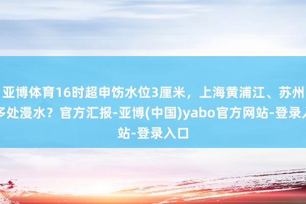 亚博体育16时超申饬水位3厘米，上海黄浦江、苏州河多处漫水？官方汇报-亚博(中国)yabo官方网站-登录入口