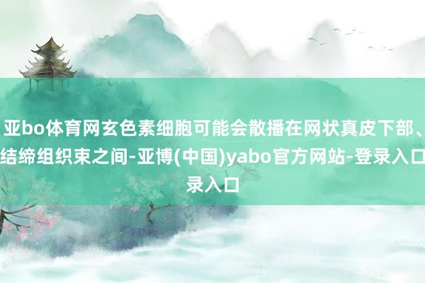 亚bo体育网玄色素细胞可能会散播在网状真皮下部、结缔组织束之间-亚博(中国)yabo官方网站-登录入口